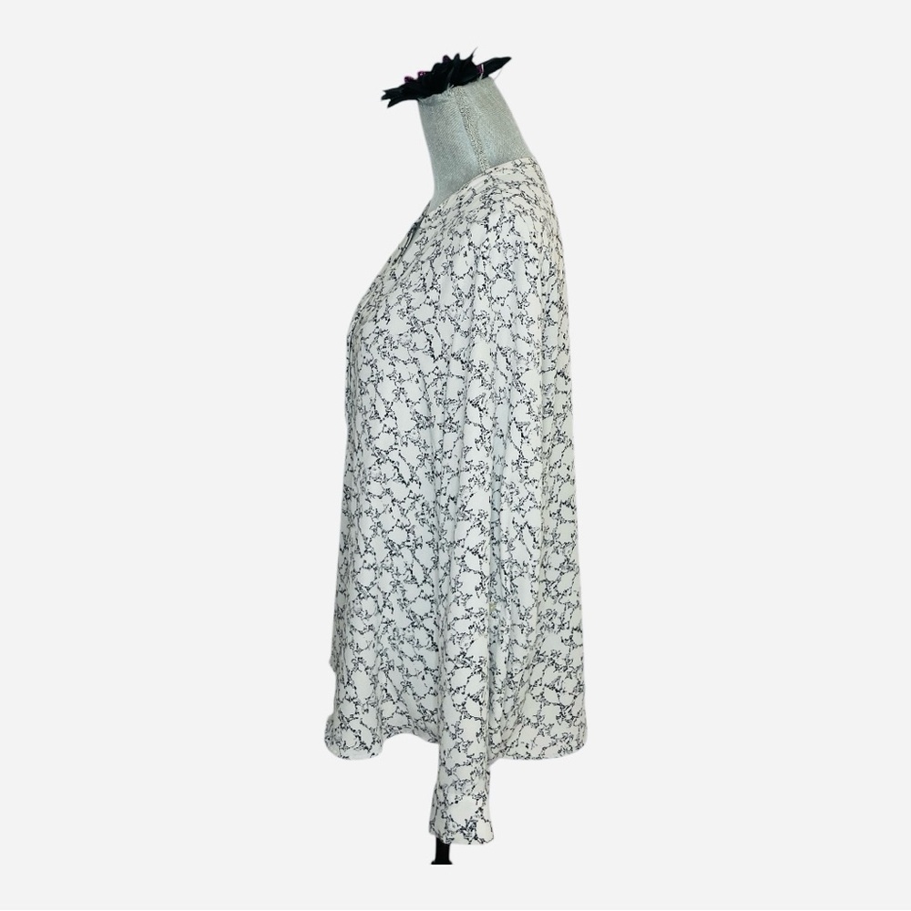 The Limited XXL Black & White Abstract Print V-Neck Blouse Flowy - Picture 3 of 14